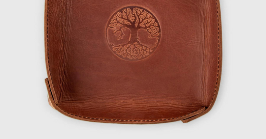 Organizing with a leather valet tray