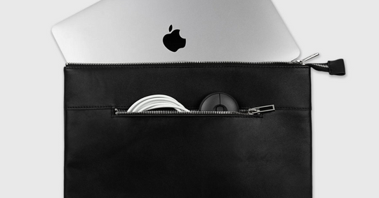 Leather laptop sleeve