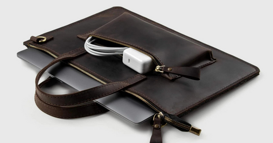 Leather laptop bag