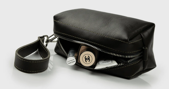 Leather makeup bag