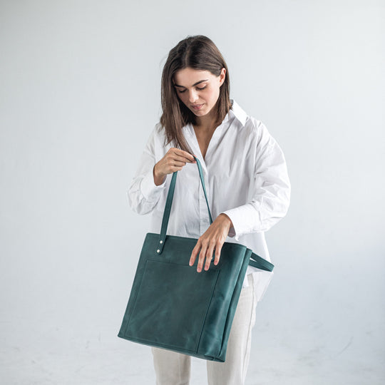 Opal leather tote bag - Leather Purse Backpack