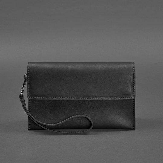 mens clutch black leather
