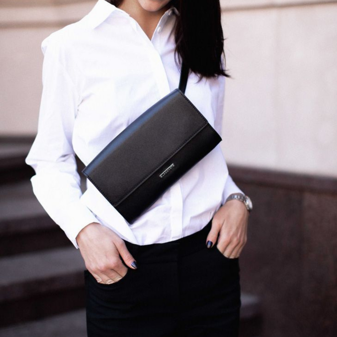 Women's Leather Transformer Bag Clatch Crossbody Chest and Belt Bag - Leather Purse Backpack
