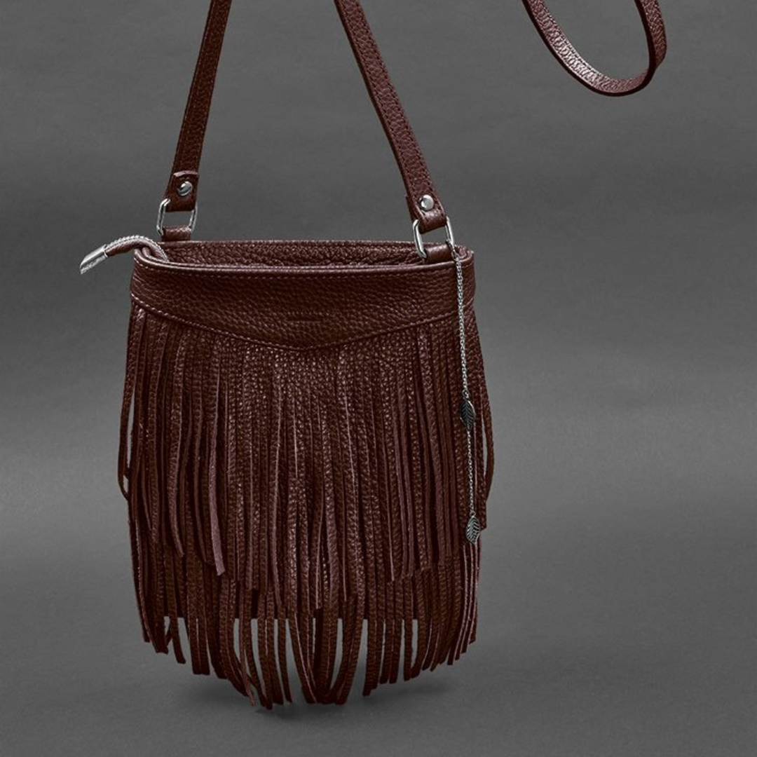womens black fringe crossbody bag
