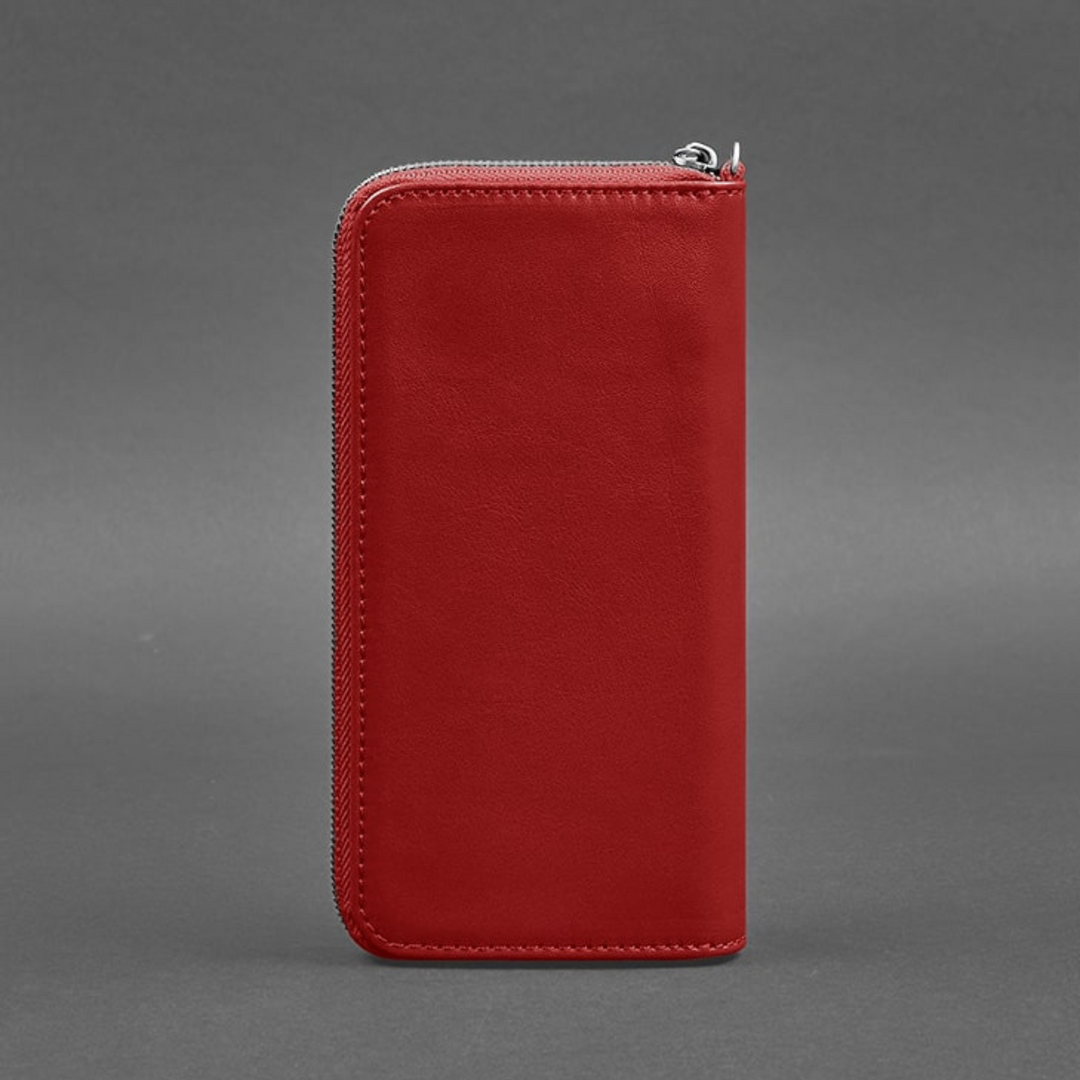 leather passport wallet with zipper