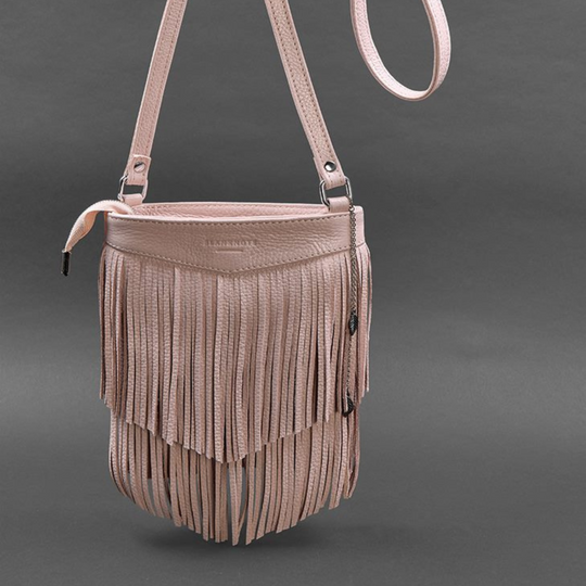 womens leather fringe bag