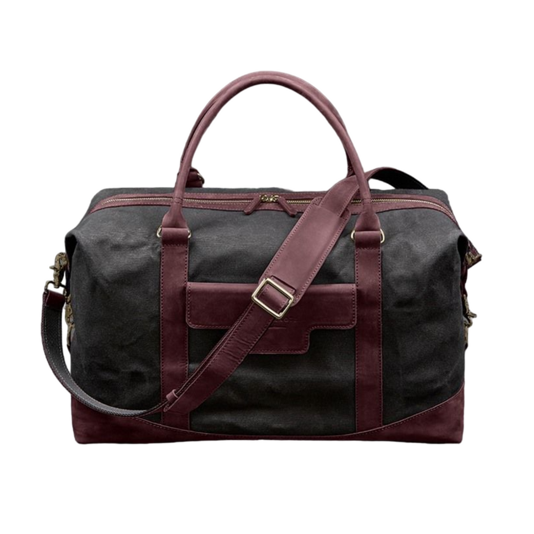 Genuine Travel Bag In Canvas and Natural Leather - Leather Purse Backpack