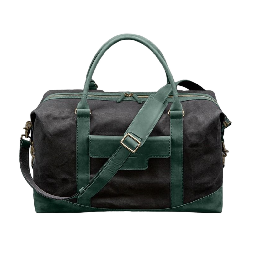 Stylish Travel Bag In Canvas and Natural Leather - Leather Purse Backpack