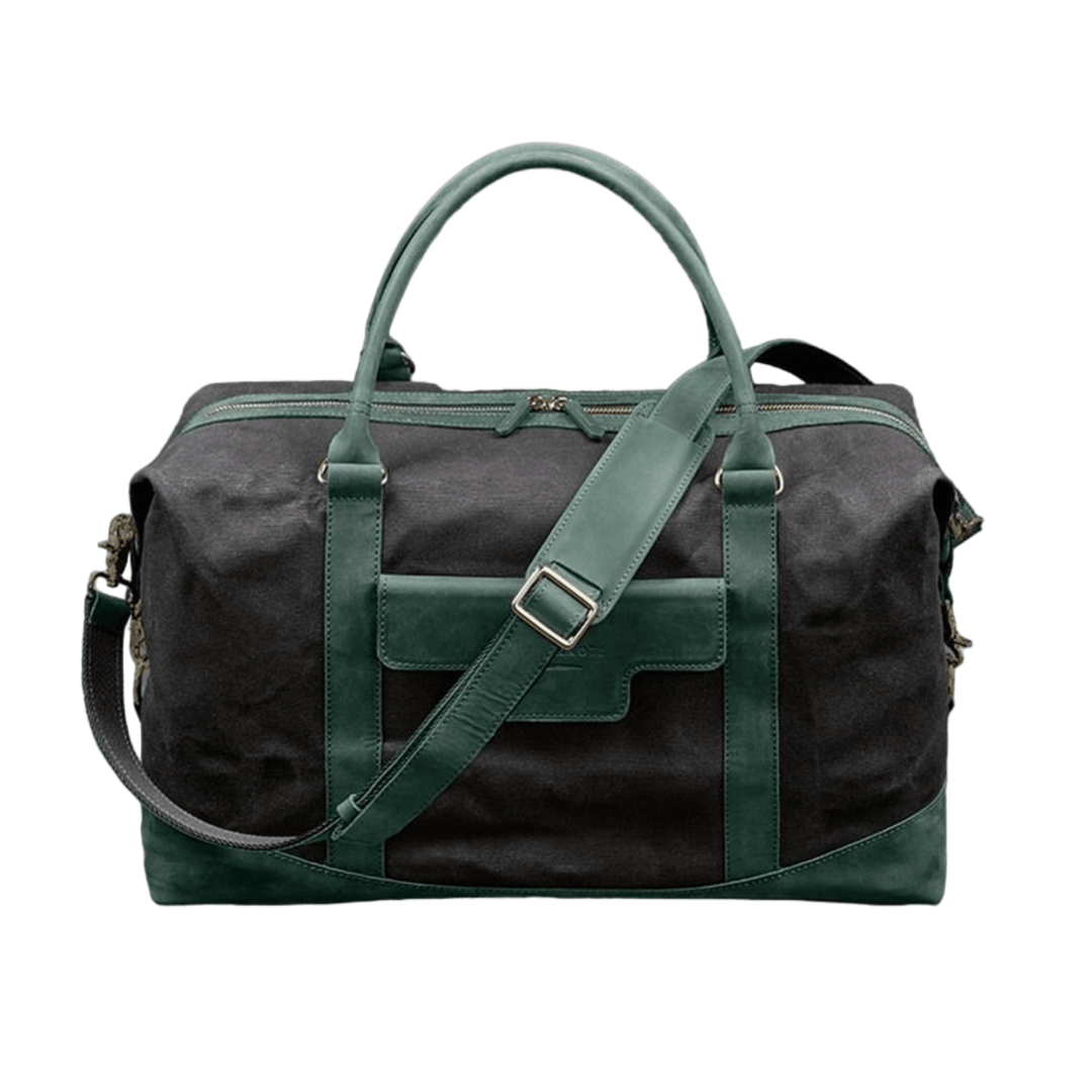 Stylish Travel Bag In Canvas and Natural Leather - Leather Purse Backpack
