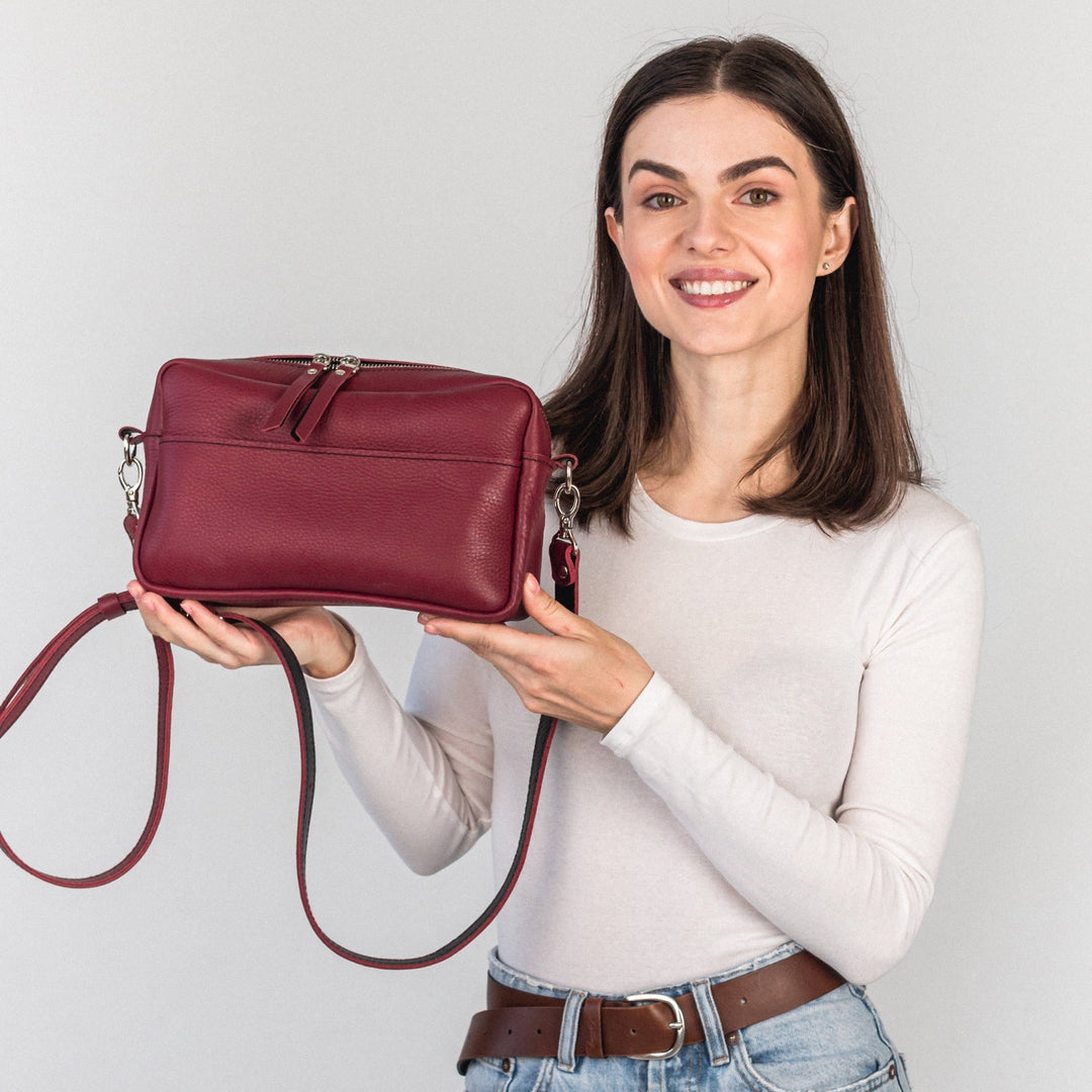 TOASTER BAG - Marsala/Black - Leather Purse Backpack