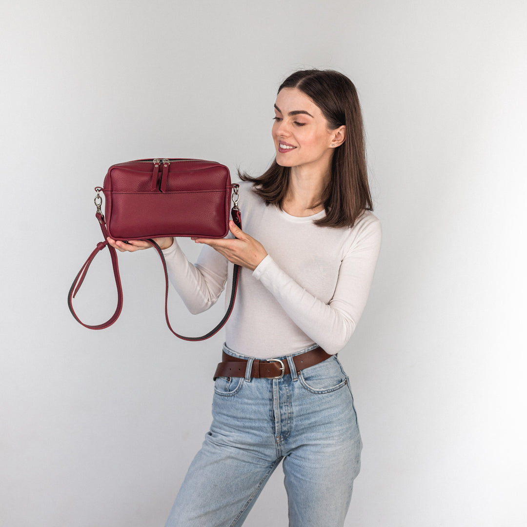 TOASTER BAG - Marsala/Black - Leather Purse Backpack