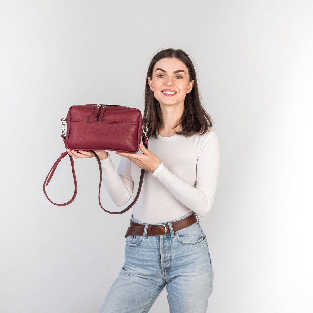 TOASTER BAG - Marsala/Black - Leather Purse Backpack