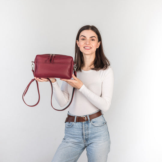 TOASTER BAG - Marsala/Black - Leather Purse Backpack