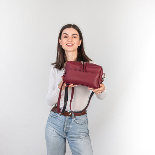 TOASTER BAG - Marsala/Black - Leather Purse Backpack