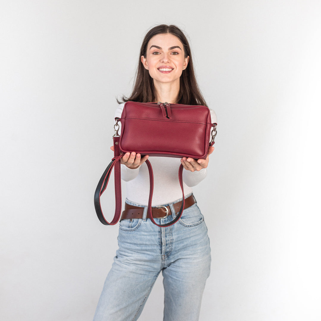 TOASTER BAG - Marsala/Black - Leather Purse Backpack