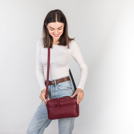 TOASTER BAG - Marsala/Black - Leather Purse Backpack