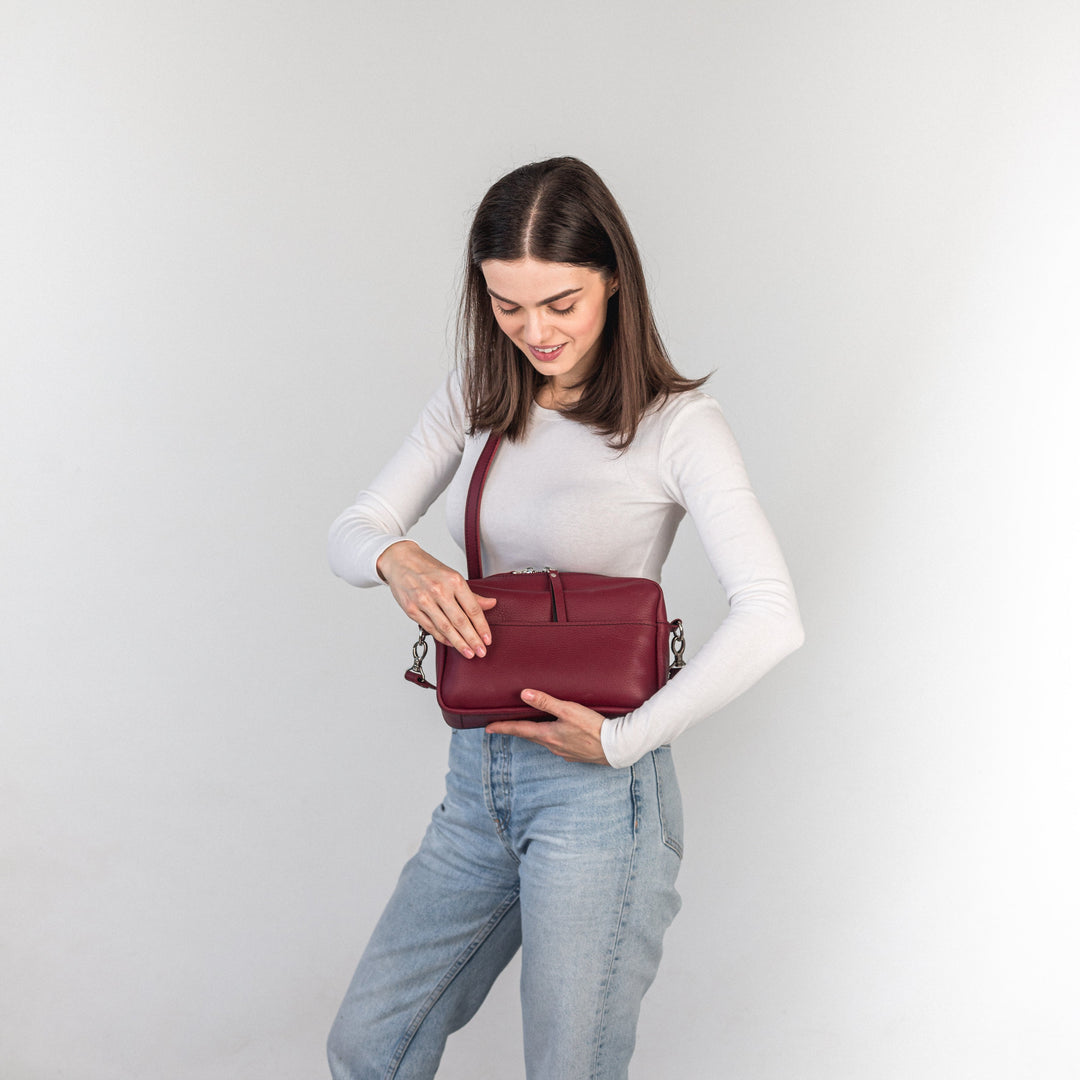 TOASTER BAG - Marsala/Black - Leather Purse Backpack