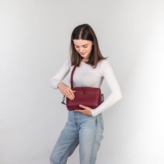 TOASTER BAG - Marsala/Black - Leather Purse Backpack
