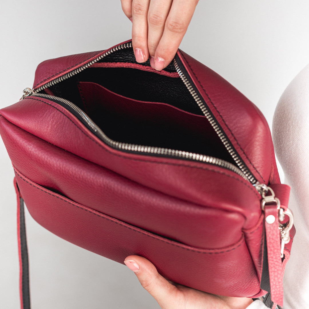 TOASTER BAG - Marsala/Black - Leather Purse Backpack