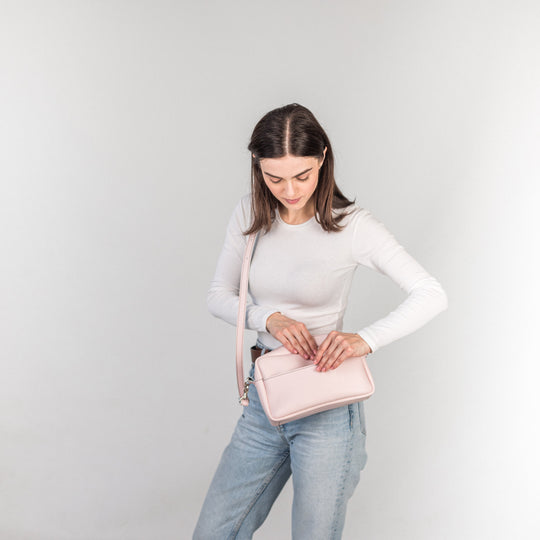TOASTER BAG - Light Pink/Black - Leather Purse Backpack