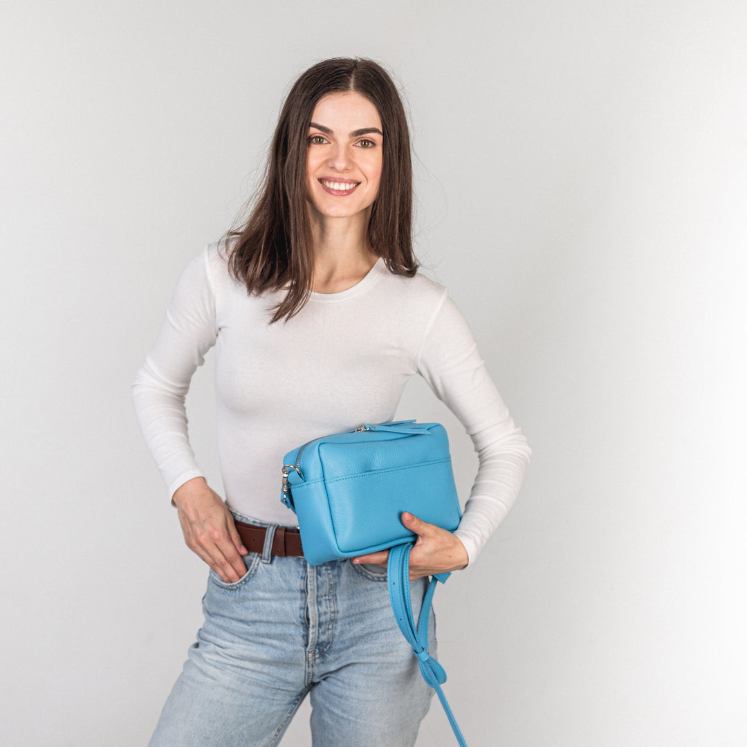TOASTER BAG - Blue - Leather Purse Backpack
