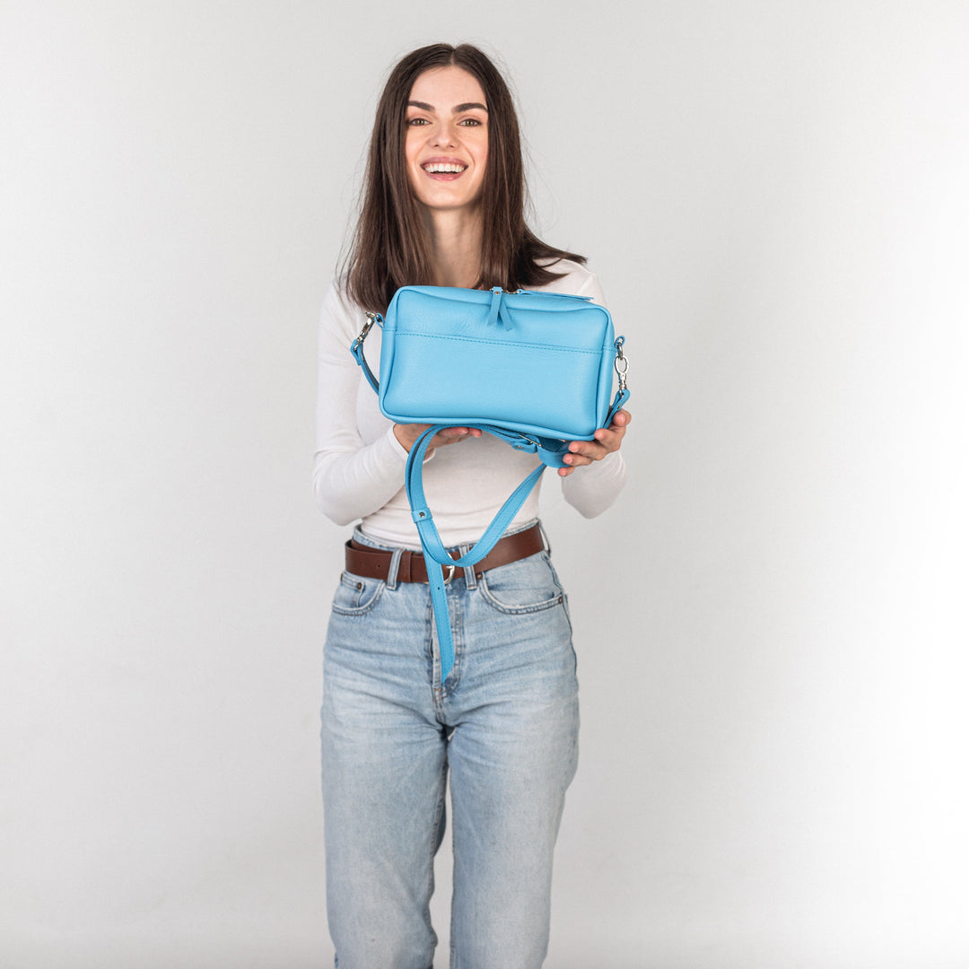 TOASTER BAG - Blue - Leather Purse Backpack