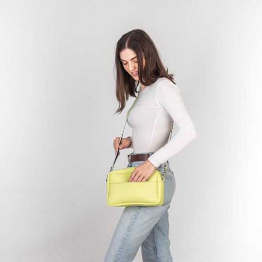 TOASTER BAG - Yellow / Black - Leather Purse Backpack