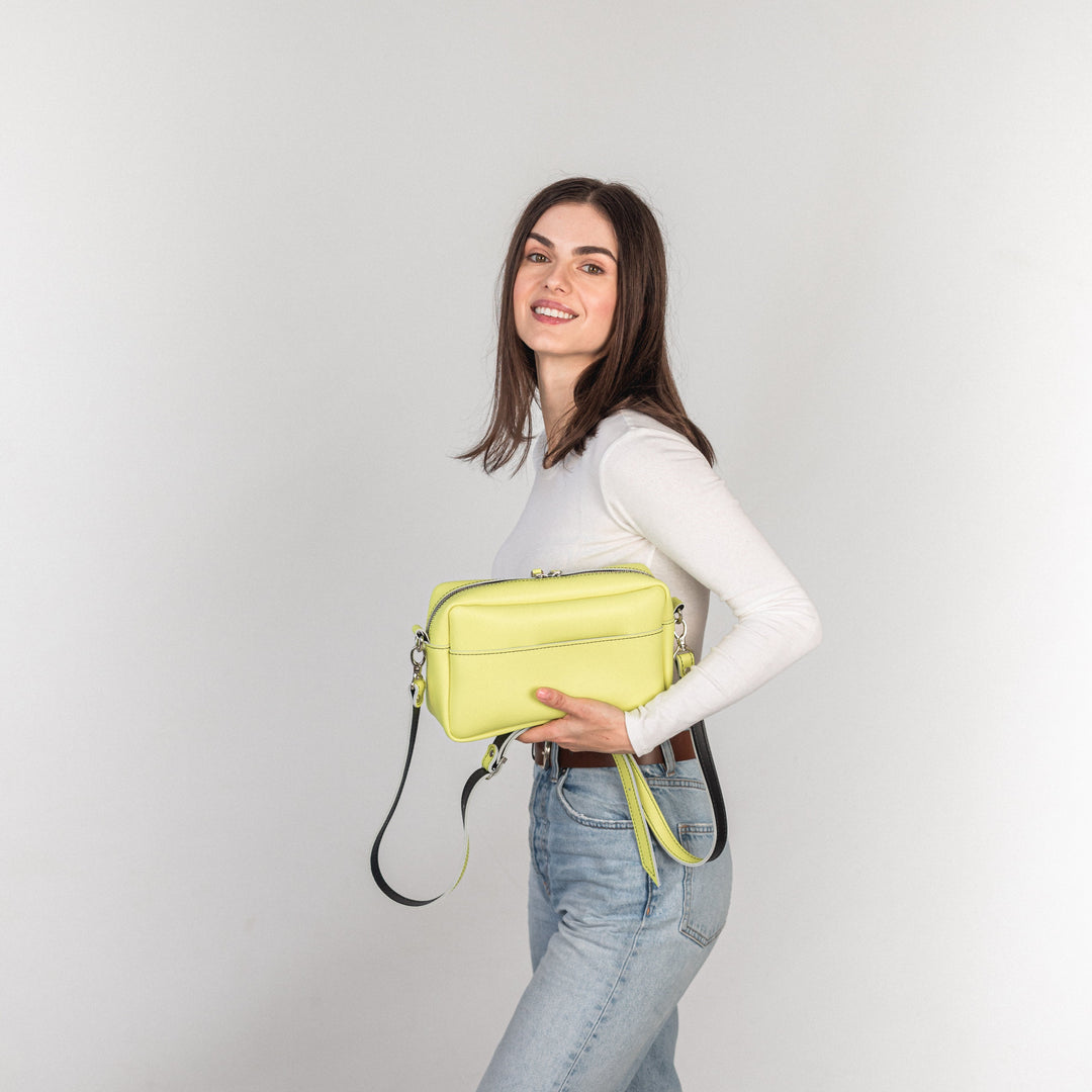 TOASTER BAG - Yellow / Black - Leather Purse Backpack