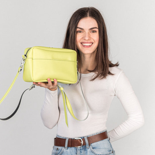 TOASTER BAG - Yellow / Black - Leather Purse Backpack