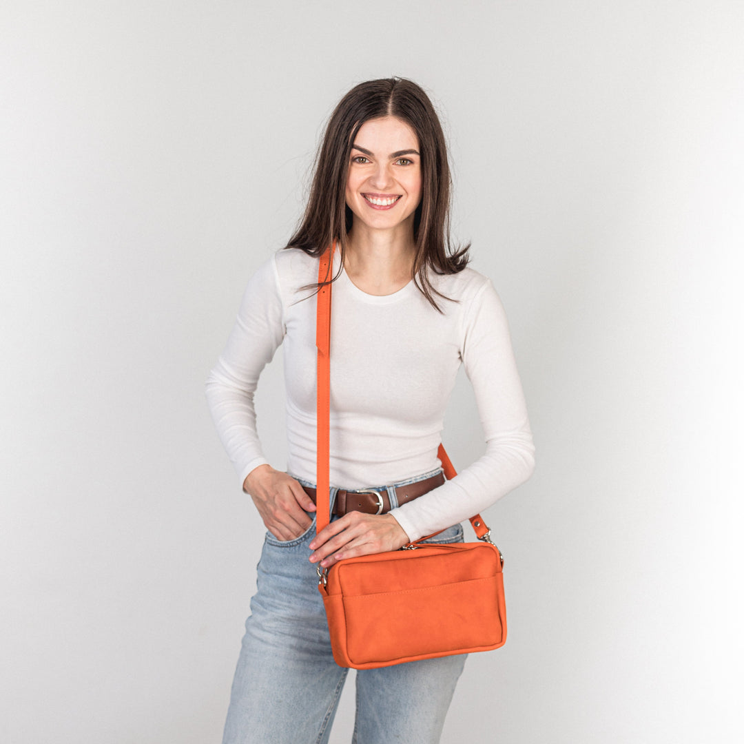 TOASTER BAG - Orange - Leather Purse Backpack