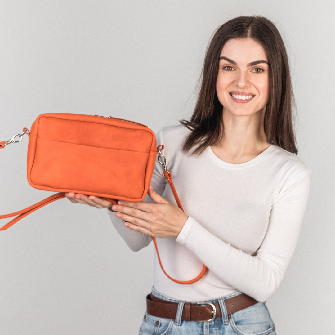TOASTER BAG - Orange - Leather Purse Backpack