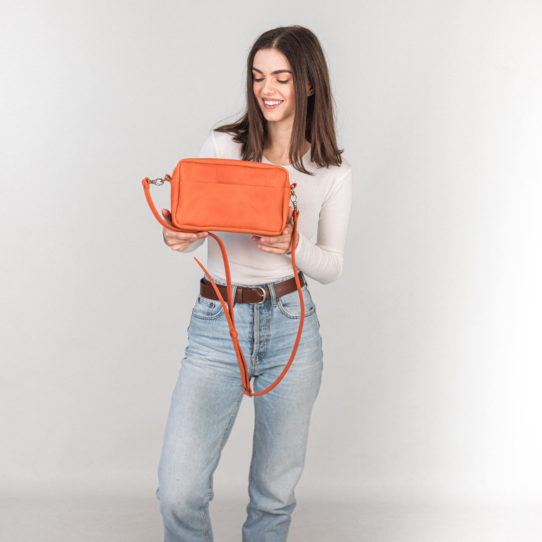 TOASTER BAG - Orange - Leather Purse Backpack