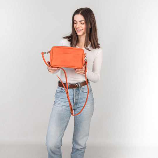 TOASTER BAG - Orange - Leather Purse Backpack