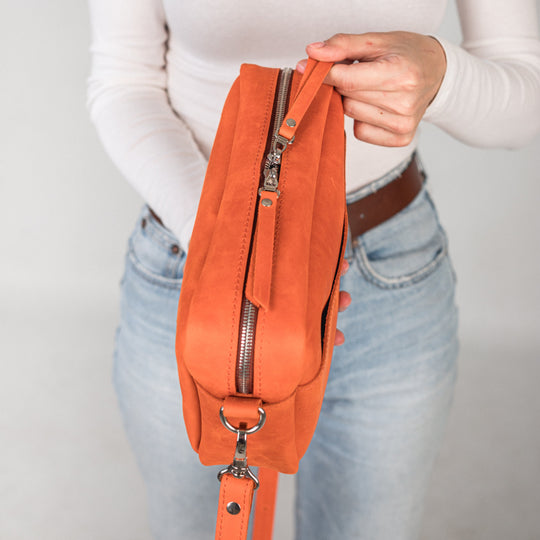 TOASTER BAG - Orange - Leather Purse Backpack