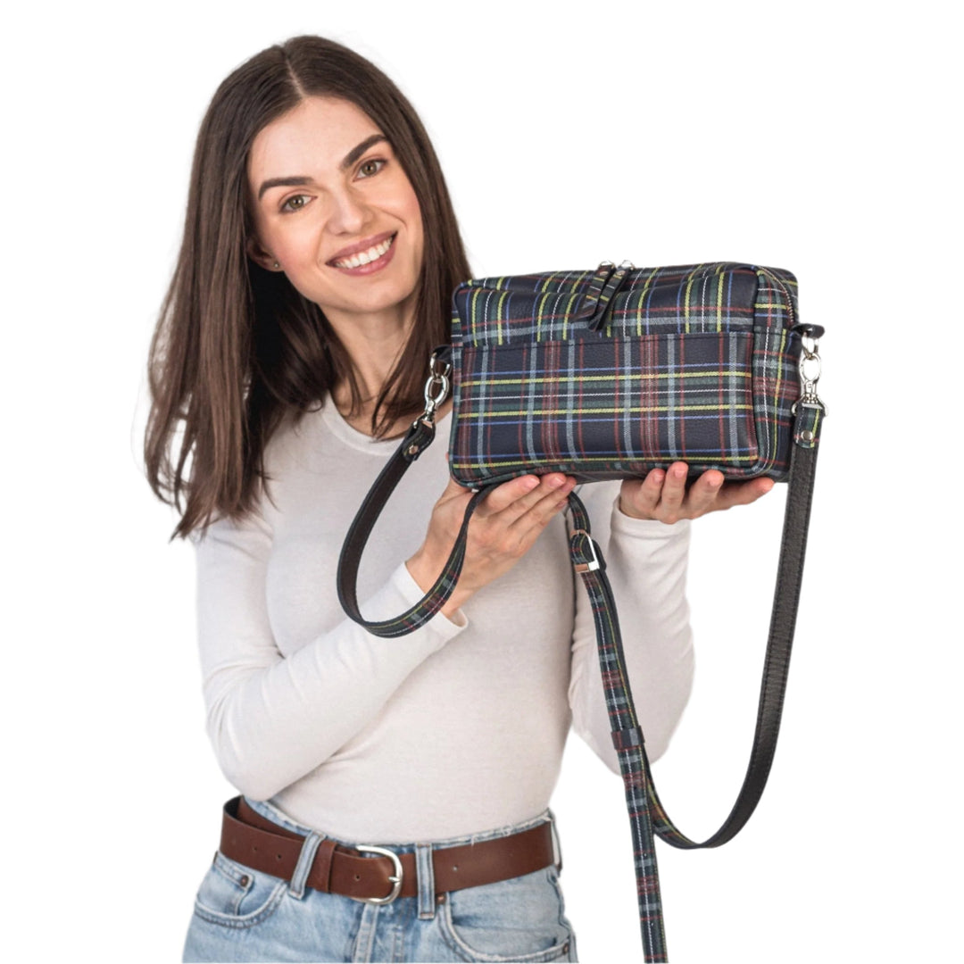 TOASTER BAG - Plaid - Leather Purse Backpack