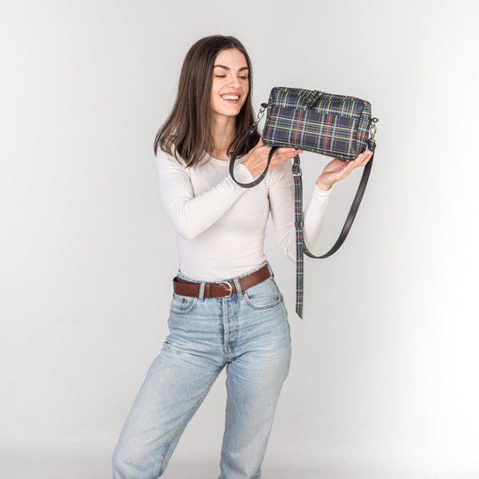 TOASTER BAG - Plaid - Leather Purse Backpack