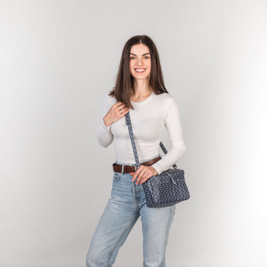 TOASTER BAG - Purple with a pattern - Leather Purse Backpack