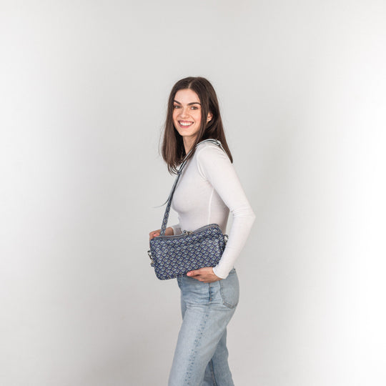 TOASTER BAG - Purple with a pattern - Leather Purse Backpack