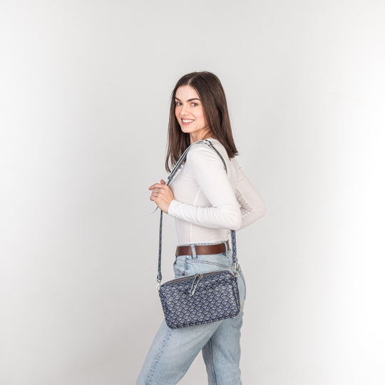 TOASTER BAG - Purple with a pattern - Leather Purse Backpack