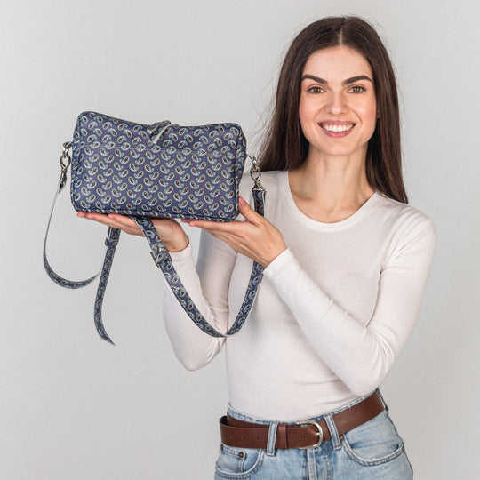 TOASTER BAG - Purple with a pattern - Leather Purse Backpack