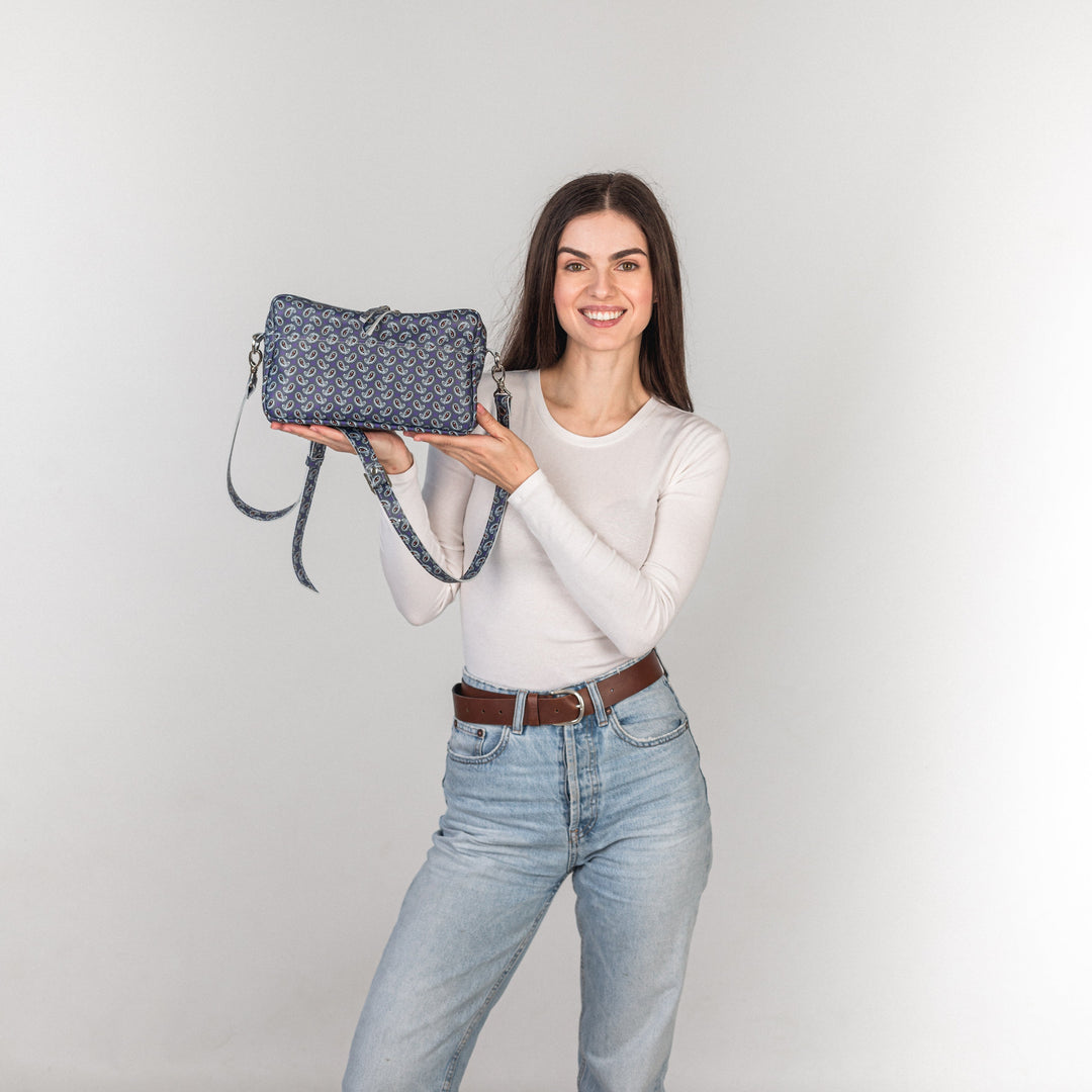 TOASTER BAG - Purple with a pattern - Leather Purse Backpack