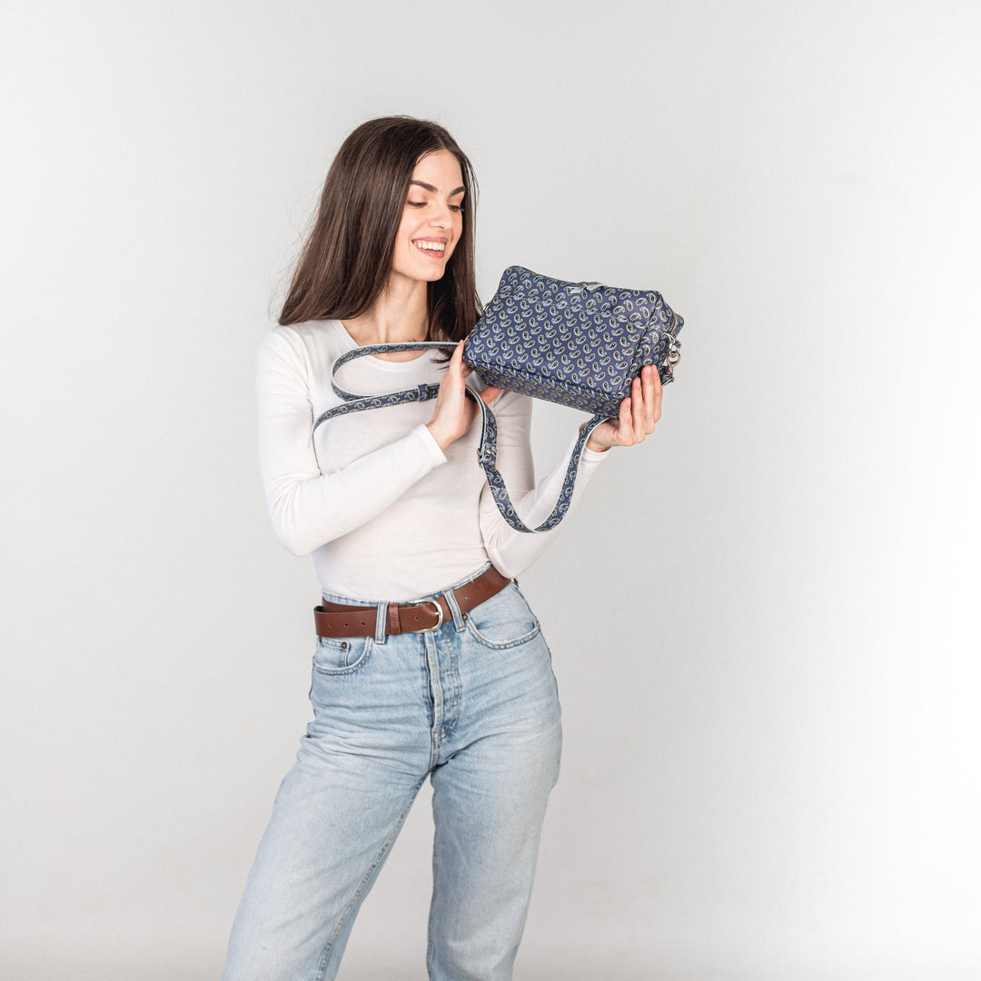 TOASTER BAG - Purple with a pattern - Leather Purse Backpack