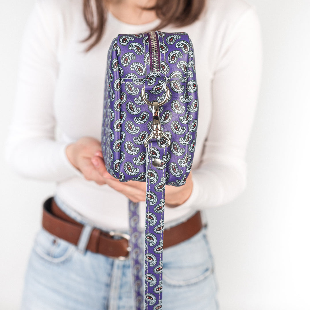 TOASTER BAG - Purple with a pattern - Leather Purse Backpack