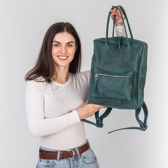 Opal leather city backpack - Leather Purse Backpack