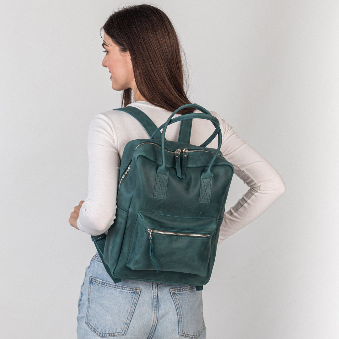 Opal leather city backpack - Leather Purse Backpack