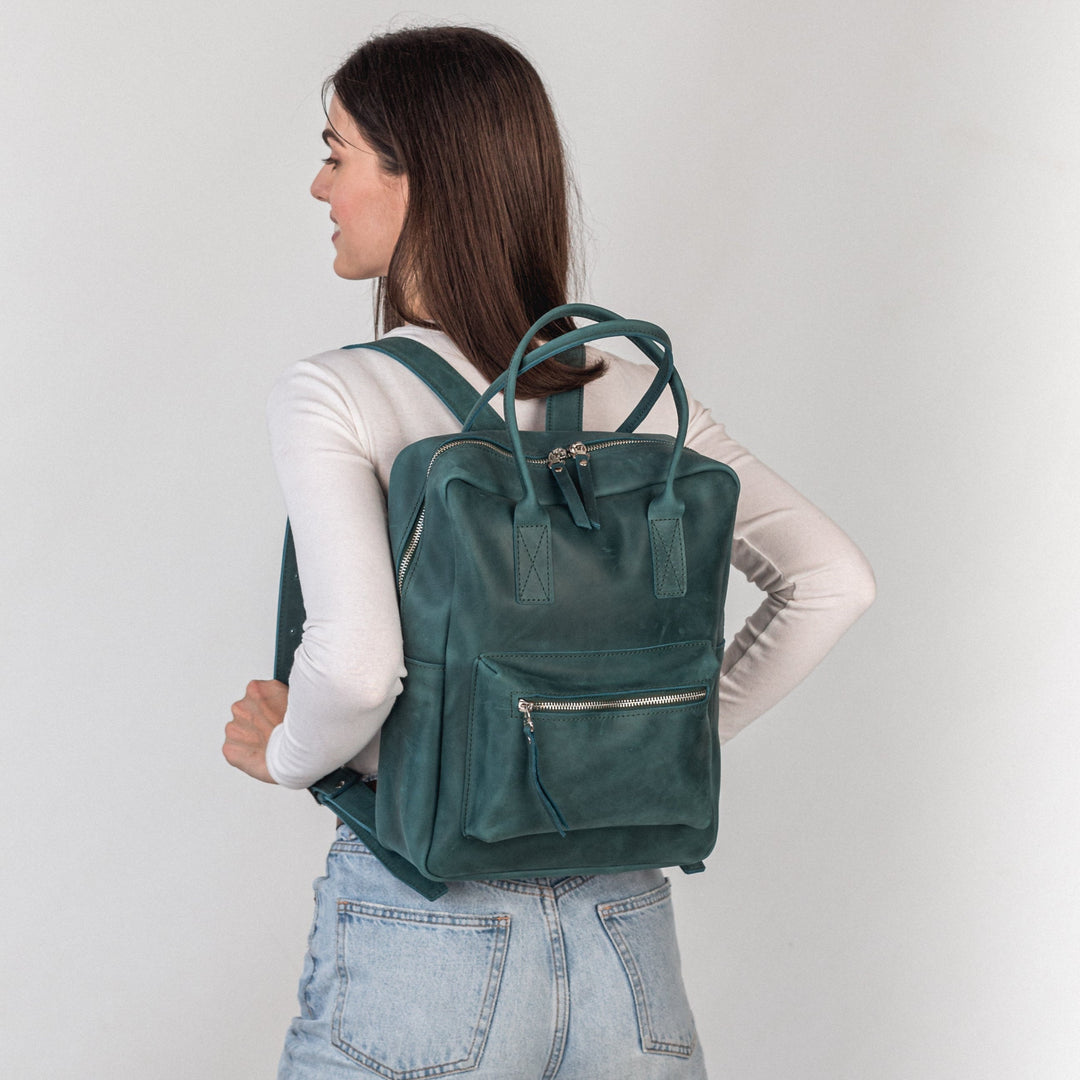 Opal leather city backpack - Leather Purse Backpack