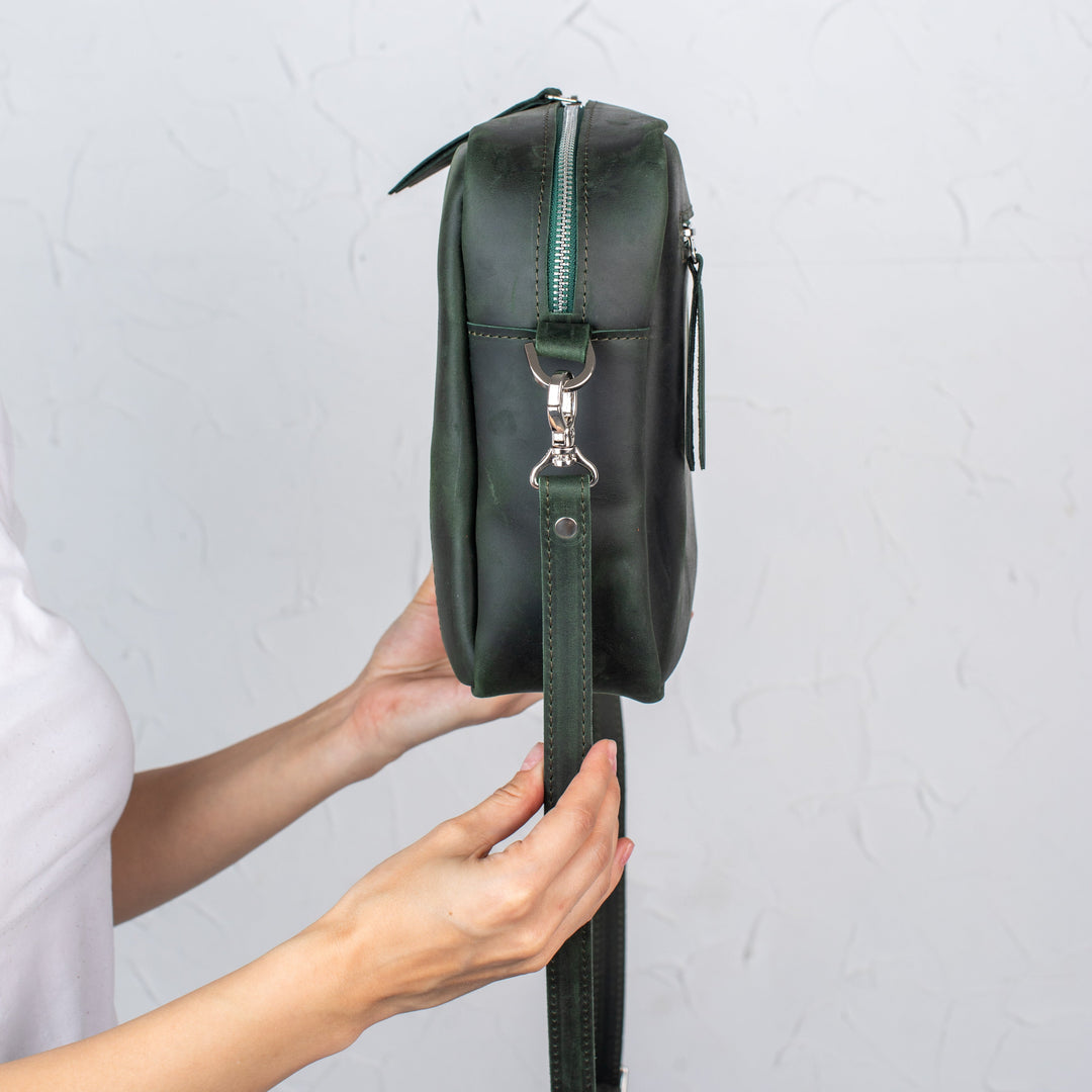 Green - Leather Purse Backpack