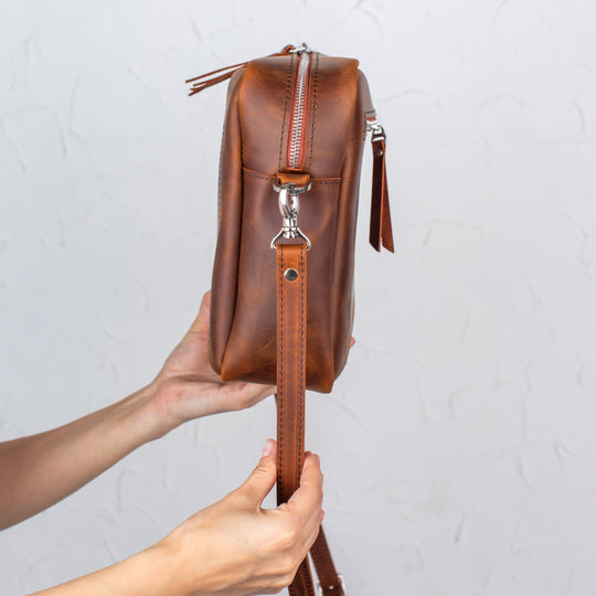 Coffee - Leather Purse Backpack