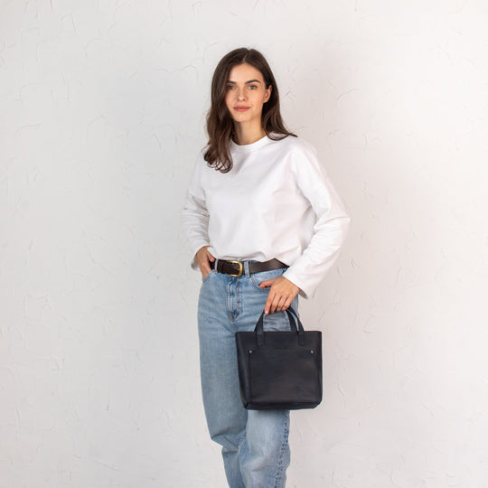 Green smooth - Leather Purse Backpack