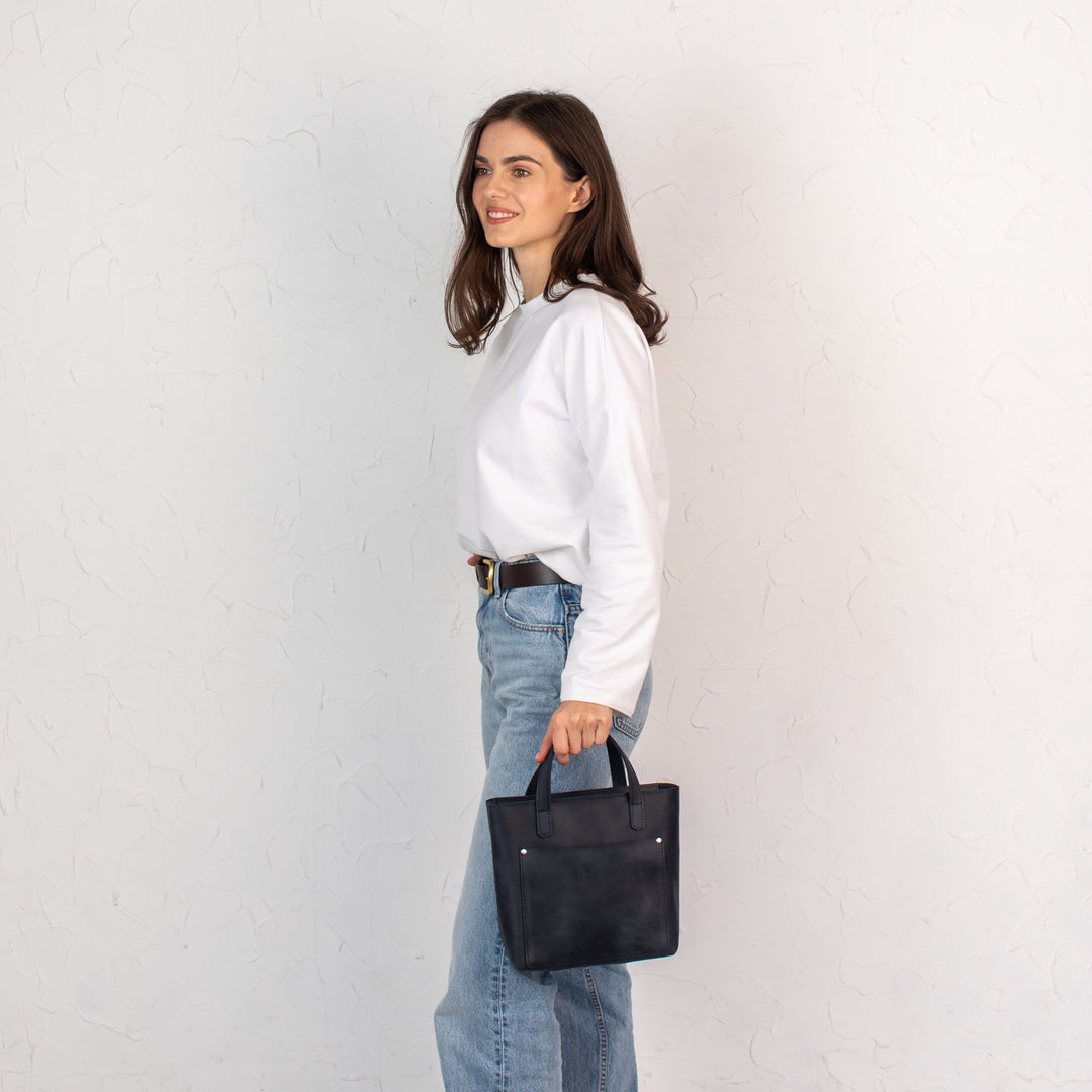 Green smooth - Leather Purse Backpack